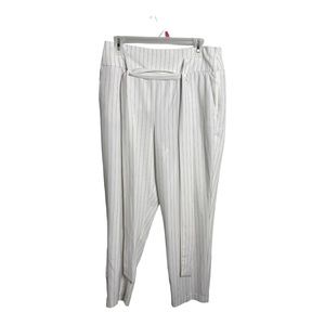 Rachel Zoe White Striped Casual Pants Trousers Size 10 With Belt